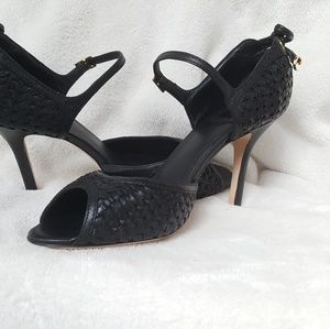 Dior peep toe strappy heels